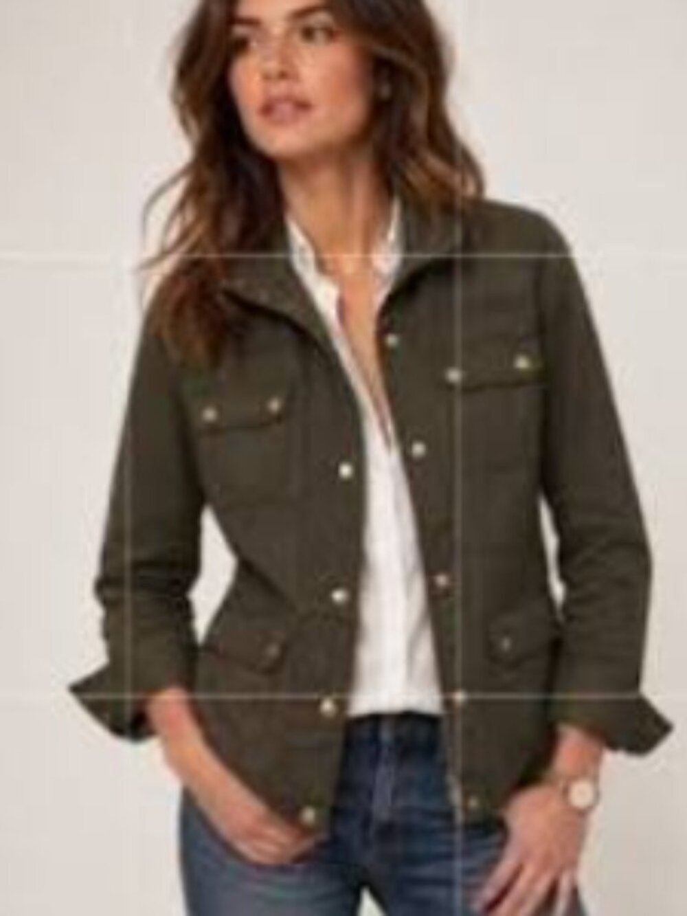 🌹NWOT🌹J.Crew Resin-Coated Cotton Twill Field Jacket Olive Green.